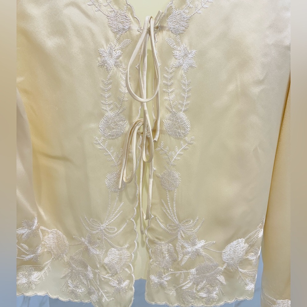 REFORMATION.  Rosina Silk Front-Tie – Butter Yellow color– Size S - Picture 3 of 9